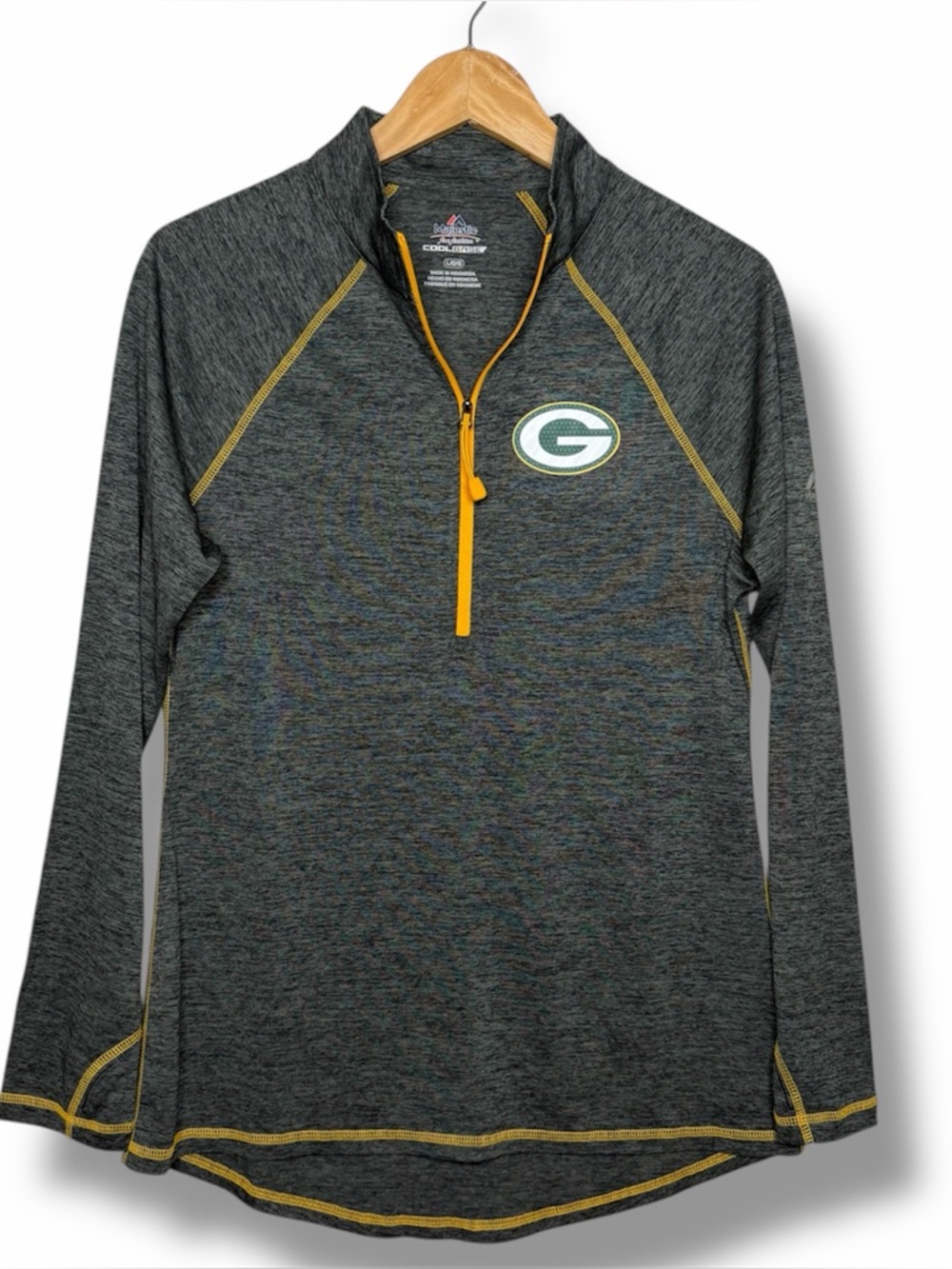 Majestic NFL Green Bay Packers 1/4 Zip Pullover Sweatshirt Women’s Size Large